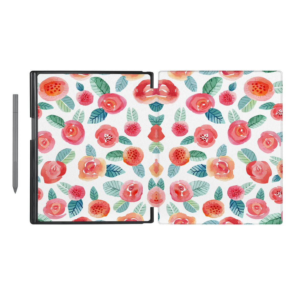 Vista Case reMarkable Folio case with Rose Design has an integrated holder for pen marker  so you never have to leave your extra tech behind. - swap