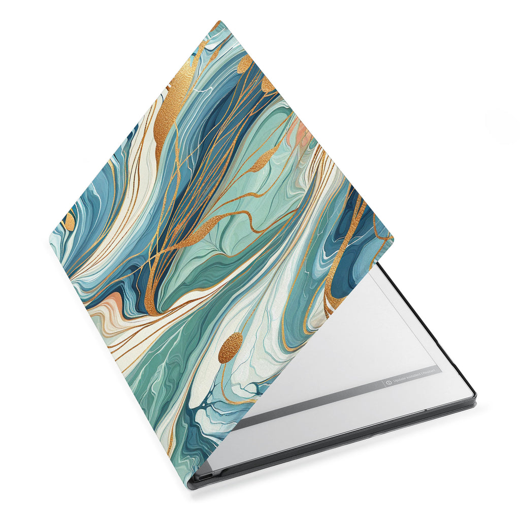 The Personalized VistaCase reMarkable Pen Holder Casewith Marble design adds a touch of elegance to your device.