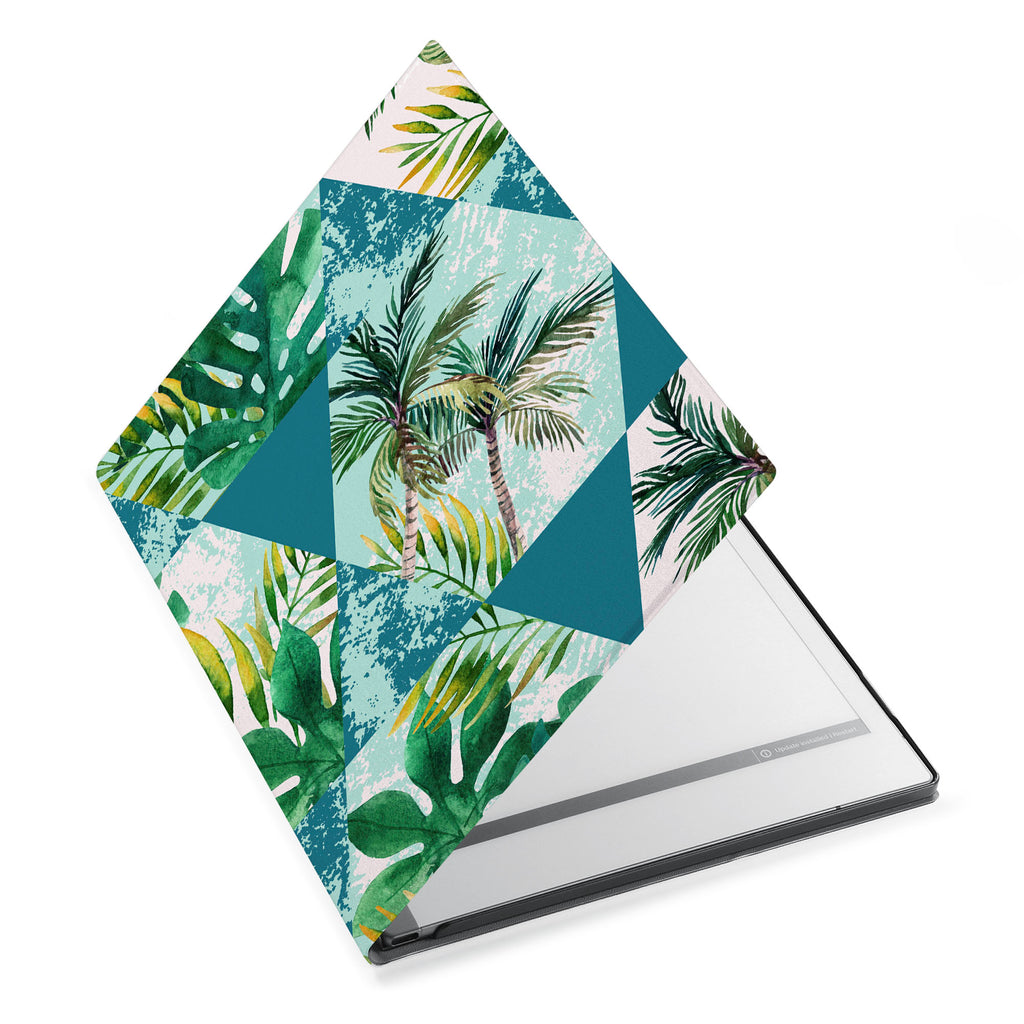 The Personalized VistaCase reMarkable Pen Holder CasewithTropical Leaves design adds a touch of elegance to your device.