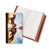 opened midori style traveler's notebook with Horse design