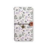 the front top view of midori style traveler's notebook with 5 design