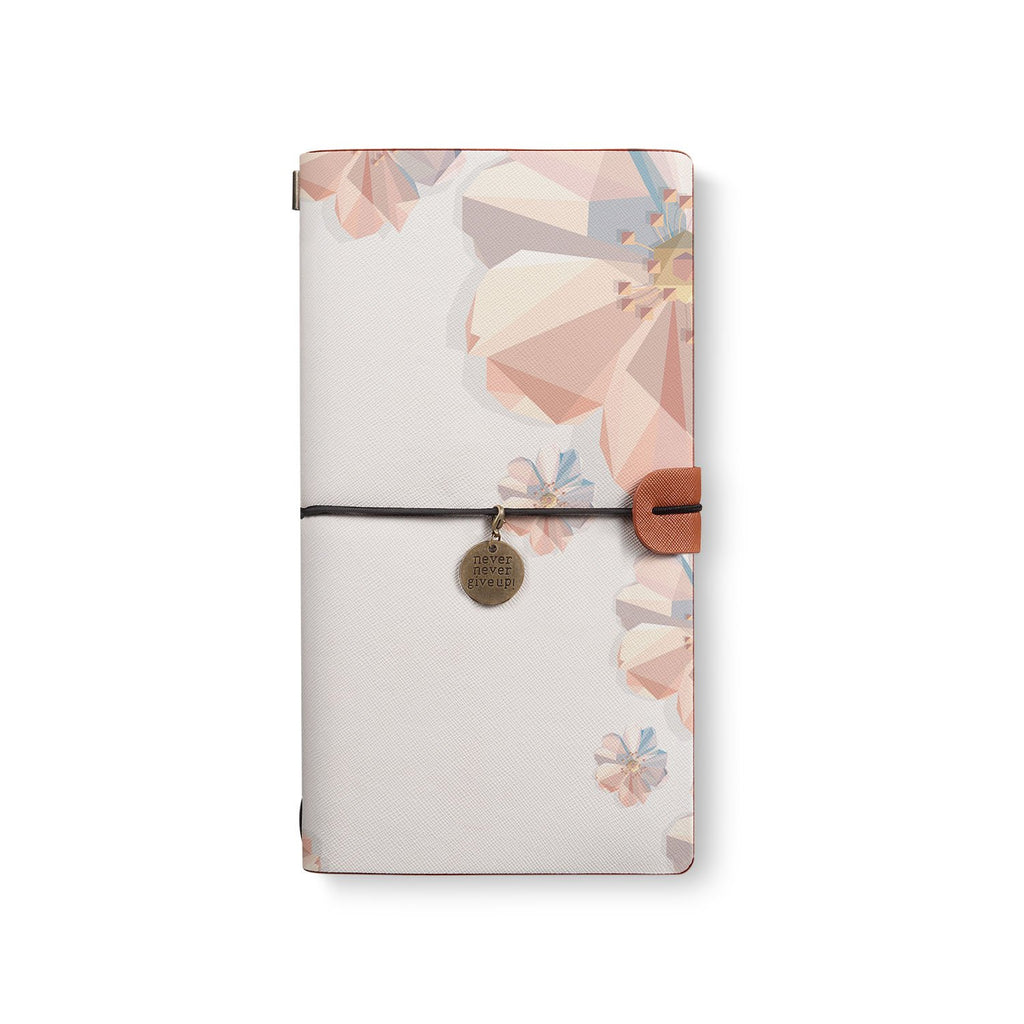the front top view of midori style traveler's notebook with 5 design