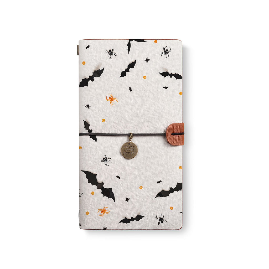 the front top view of midori style traveler's notebook with 5 design