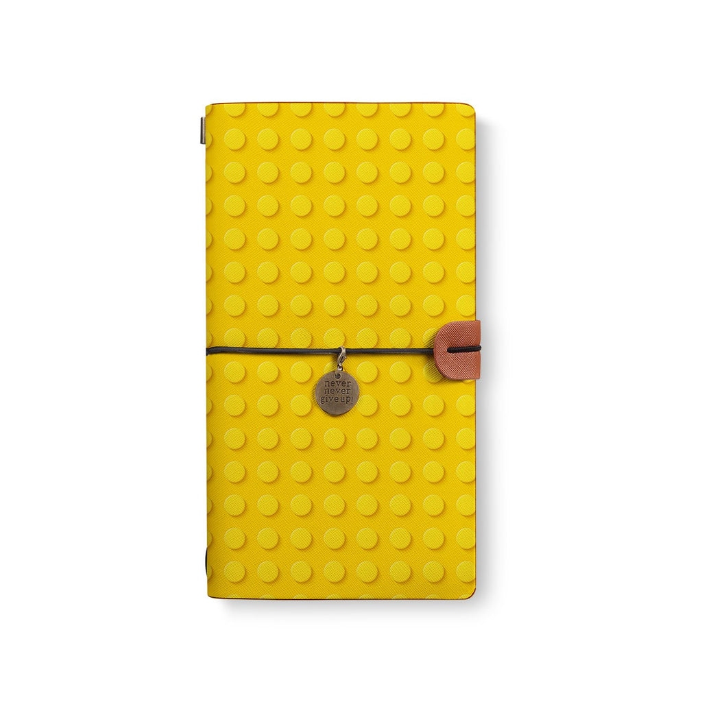 the front top view of midori style traveler's notebook with 2 design