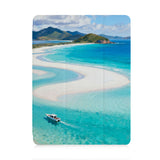 front view of personalized iPad case with pencil holder and Australia Oil Painting design