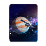 front view of personalized iPad case with pencil holder and Universe design