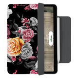 Elevate your iPad experience with the VistaCase Personalized iPad Slim Fit Case. Featuring an exquisitely detailed Black Flower design