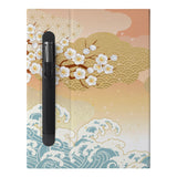 The Personalized VistaCase reMarkable Pen Holder Case with Japanese Pattern design features a built-in Marker pen holder,