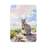 front view of personalized kindle paperwhite case with Australia Wild Animal design