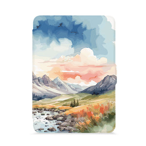 front view of personalized kindle paperwhite case with with Landscape design - swap