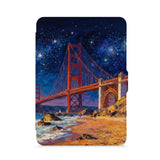 front view of personalized kindle paperwhite case with US Famous Attractions design