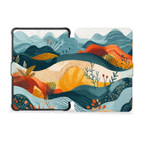 the whole front and back view of personalized kindle case paperwhite case with Colorful Mountain design