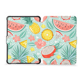 the whole front and back view of personalized kindle case paperwhite case with Tropical Fruits design