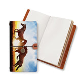opened midori style traveler's notebook with Horse design
