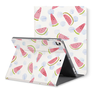 The back view of personalized iPad folio case with Fruit Red design - swap