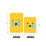 comparison of two sizes of personalized RFID blocking passport travel wallet with Emoji 2 design