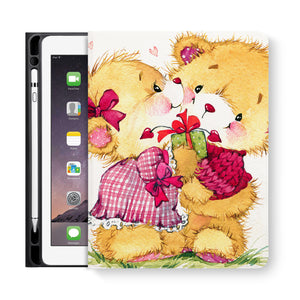 frontview of personalized iPad folio case with Bear design