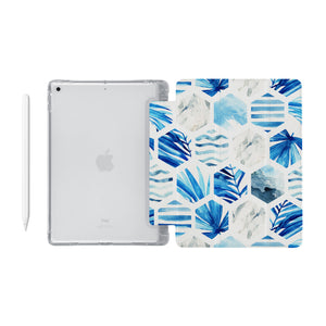iPad SeeThru Casd with Geometric Flower Design Fully compatible with the Apple Pencil
