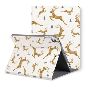 The back view of personalized iPad folio case with Christmas design - swap