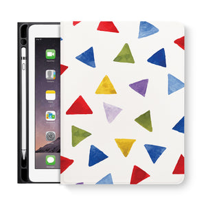 frontview of personalized iPad folio case with Geometry Pattern design
