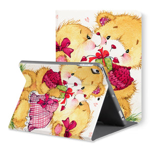 The back view of personalized iPad folio case with Bear design - swap
