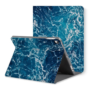 The back view of personalized iPad folio case with Ocean design - swap