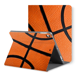 The back view of personalized iPad folio case with Sport design - swap