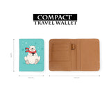 compact size of personalized RFID blocking passport travel wallet with Polar Bears Christmas design