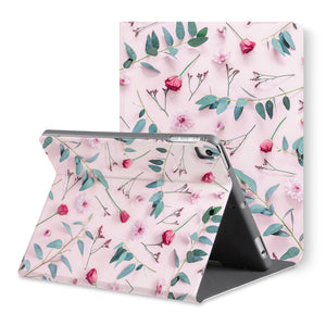 The back view of personalized iPad folio case with Flat Flower 2 design - swap