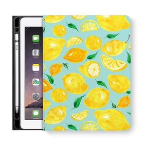 frontview of personalized iPad folio case with Fruit design