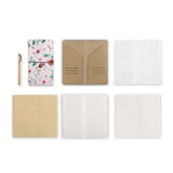 midori style traveler's notebook with Flat Flower 2 design, refills and accessories