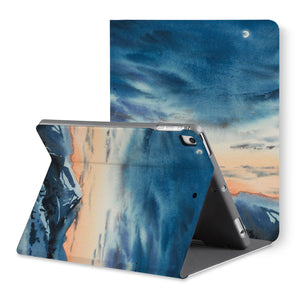 The back view of personalized iPad folio case with Landscape design - swap