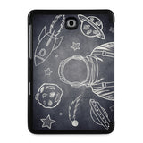 the back view of Personalized Samsung Galaxy Tab Case with Astronaut Space design