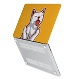 hardshell case with Cat Fun design has rubberized feet that keeps your MacBook from sliding on smooth surfaces