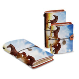 three size of midori style traveler's notebooks with Horse design