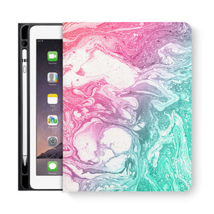 frontview of personalized iPad folio case with Abstract Oil Painting design