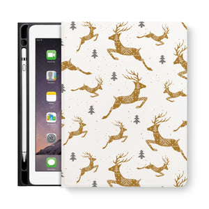 frontview of personalized iPad folio case with Christmas design