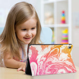 Enjoy the videos or books on a movie stand mode with the personalized iPad folio case with Abstract Oil Painting design