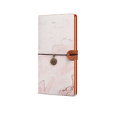 Traveler's Notebook - Pink Marble-the side view of midori style traveler's notebook - swap